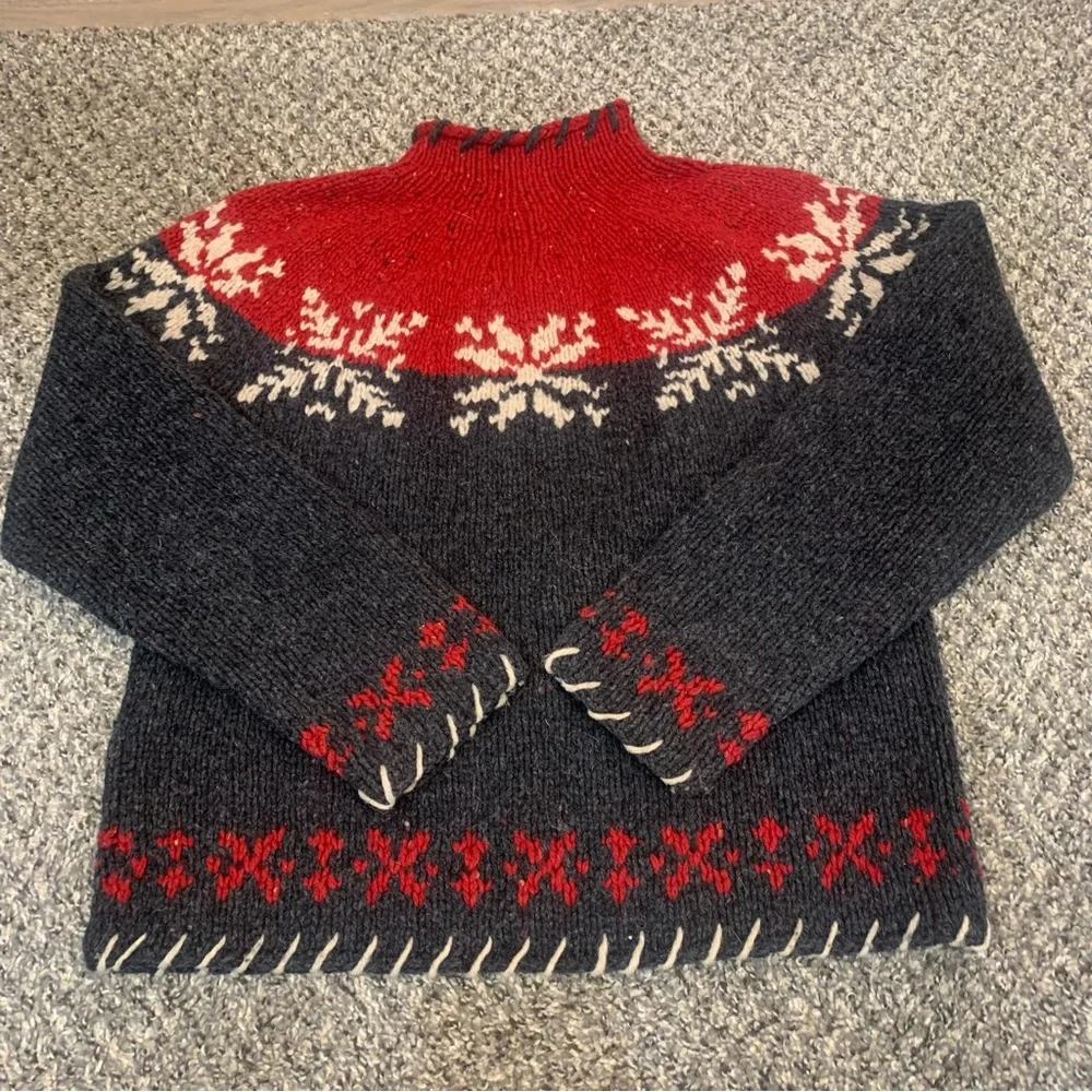 Woolrich Vintage Wool Chunky Mock Neck Nordic Sweater - Picture 7 of 11